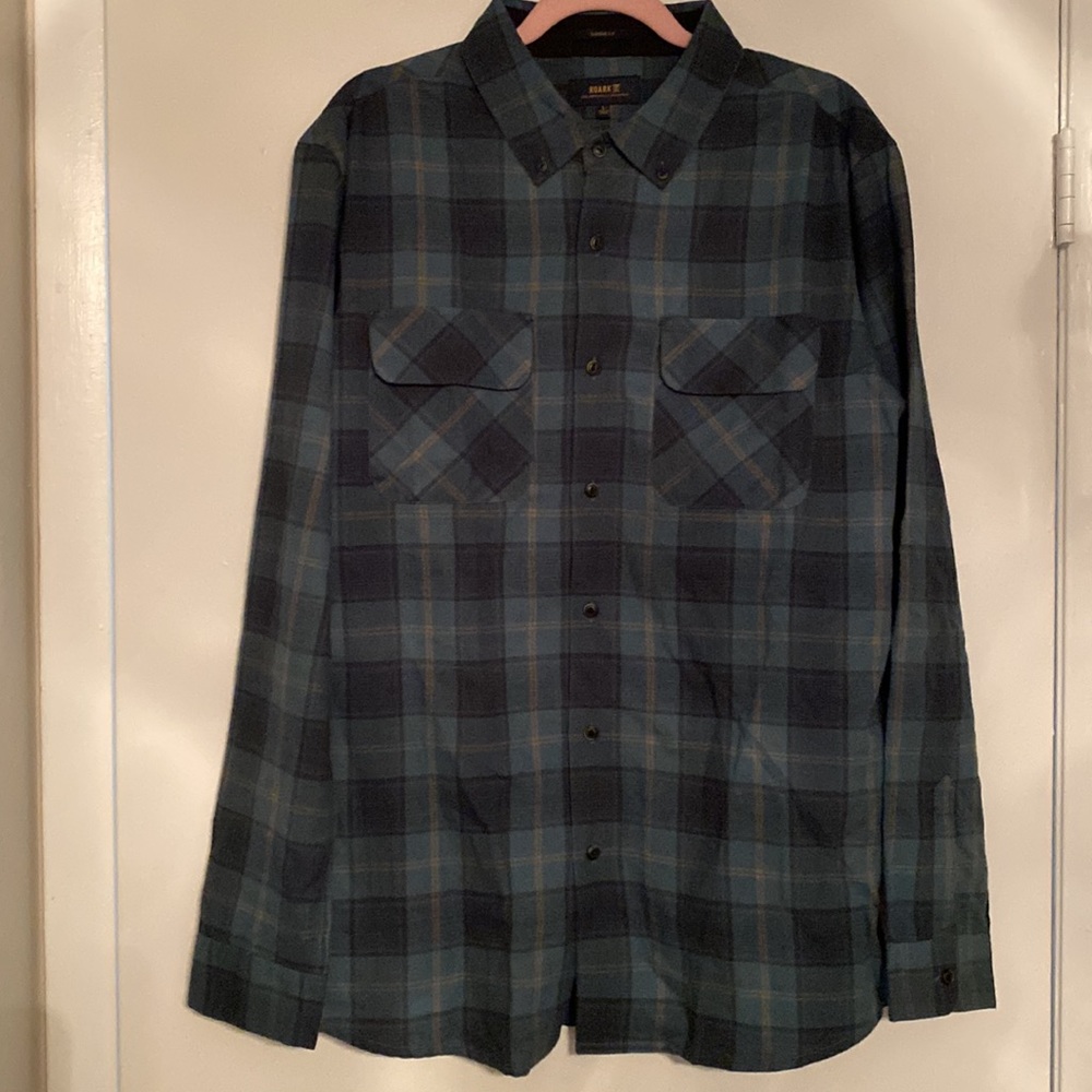 Roark mens plaid flannel long sleeve button down size large